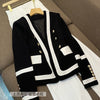 Balmain European station spring and autumn double-breasted black and white stitching women's one-piece Blazers