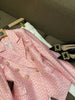 Balmain European and American double-breasted pink suit with jacquard slim fit Blazers