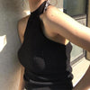 Bare Shoulder Sleeveless Solid Colorful Slim Chic Tight Tees Shirt Female Haut Fem Cotton Vest Women Club Sexy Tank Top Tees