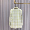 Bargain Price Women Yellow Plaid Blazer Coat Ladies Office Business Jacket Outwear Tops With Pockets