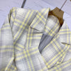 Bargain Price Women Yellow Plaid Blazer Coat Ladies Office Business Jacket Outwear Tops With Pockets