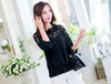 Baru Kualitas 2023 Wanita Renda Merenda Floral Chiffon Blus Renda Patchwork Tops 3/4 Lengan Femininsa Blusas