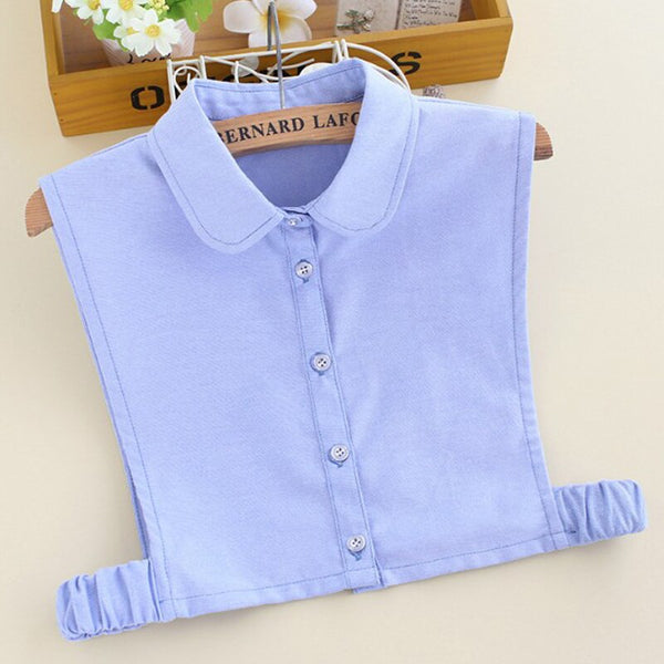Baru Spinner Leher Kerah Kemeja Katun Kerah Palsu Dilepas Kerah Salah Palsu Leher Dasi Removable Gadis Blus Putih Kisi