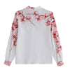 Baru elegan Wanita Blus bunga kemeja chiffon blus 2023 Musim Semi Blus lentera Lengan Tops Kemeja Blusas Mujer