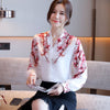Baru elegan Wanita Blus bunga kemeja chiffon blus 2023 Musim Semi Blus lentera Lengan Tops Kemeja Blusas Mujer