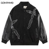 Baseball Bomber Jacket Streetwear Hip Hop Embroidery Patchwork Leather Varsity Jackets Harajuku Men Women Casual College Coats
