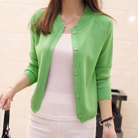 Basic Loose Sweater Cardigan Women Single Breasted Long Sleeve Elegant Vintage Jumper Solid Wool Knitted Autumn Winter Outwear