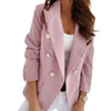 Basic Style Warm Buttons Placket Elegant Ladies Office Business Blazer Workwear