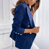 Basic Style Warm Buttons Placket Elegant Ladies Office Business Blazer Workwear