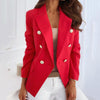 Basic Style Warm Buttons Placket Elegant Ladies Office Business Blazer Workwear