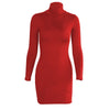 Basic White Turtleneck Long Sleeve Slim Package Hips Mini Short Dress 2022 Spring Autumn Women Sexy Bodycon Party Dress Vestidos