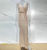 Basrey Sexy Backless Dress Women Elegant Night Club Party Sequin Bridesmaid Prom  Slim Deep V Split Long Evening Dress DN80019