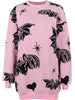 Bat Graphic Print Harajuku Punk Pink Emo Long Knitted Women Sweaters Gothic Aesthetic Grunge Pullovers Streetwear Alt Clothings
