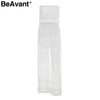 Elegant transparent sexy rompers womens jumpsuit Strapless lace white jumpsuit Summer two pieces playsuit overalls