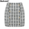 BeAvant Office ladies plaid blazer jacket Buttons double breasted tweed female blazers Autumn winter work wear women coats 2022