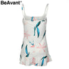 Ruffles strap skinny mini dress Summer beach print dress women sundress Strech bodycon sexy dress vestidos de festa