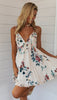 Beach Holiday Women Dress Backless Floral Print Stylish Sleeveless Dress for Ladies Female Club Party Mini Dresses Streetwear