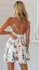 Beach Holiday Women Dress Backless Floral Print Stylish Sleeveless Dress for Ladies Female Club Party Mini Dresses Streetwear