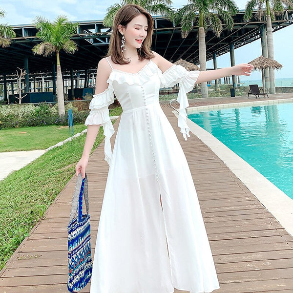 Beach photo Bali Beach skirt women's Beach Holiday skirt super fire super Fairy slim dress