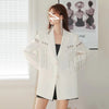 Beaded Tassel Diamond Loose Suit Jacket Women's Spring Autumn Design High-Grade Rhinestone Elegant Business Blazer Coat