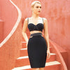 Beading Bandage 2 Two Pieces Sets Sexy Spaghetti Strap Tops& Skirts Hollow Out Black Club Party Sets Summer Women