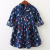Girls Dress Brand Printing Princess Dress Autumn Style Long Sleeve Flowers Printing Design for Children Clothes
