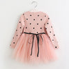 Girls Dress 2022 New Autumn Casual Style Cartoon Pink Long Sleeve Wool Bow Design For Princess Dress Girls Clothes