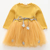 Girls Dress 2022 New Autumn Casual Style Cartoon Pink Long Sleeve Wool Bow Design For Princess Dress Girls Clothes