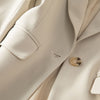 Beige Casual Women's Suit Jacket 2023 Autumn/Winter Korean Style Slim Temperament Versatile Elegant Lady's Suit Jacket