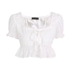 Bella Hadid Sexy Off Shoulder Lace Ruffles short Crop tops Summer Tops White Black Beach Blouse ladies Tops women chiffon shirt