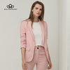 Bella Philosohy 2022 Spring Red Blazer Women OL Puff Sleeve Workwear Blazer Coat No Button Three Quarter Ladies Outwears