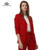 Bella Philosohy 2022 Spring Red Blazer Women OL Puff Sleeve Workwear Blazer Coat No Button Three Quarter Ladies Outwears