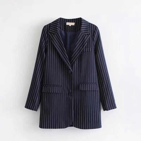 women spring office lady striped blazer single breasted blazer fashion black long sleeve female blazer