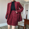 Bella Philosophy 2022 Autumn Solid Women Elegant Corduroy Blazer OL Notch Collar Jacket Female Wine Red Double Breasted Coats
