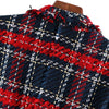 Bella Philosophy 2022 Spring Long Sleeve Plaid Tweed Women Blazer Pockets Fringe Tassel Coat Buttons Decoration Casual Outerwear