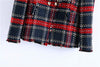 Bella Philosophy 2022 Spring Long Sleeve Plaid Tweed Women Blazer Pockets Fringe Tassel Coat Buttons Decoration Casual Outerwear