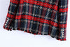 Bella Philosophy 2022 Spring Long Sleeve Plaid Tweed Women Blazer Pockets Fringe Tassel Coat Buttons Decoration Casual Outerwear