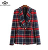 Bella Philosophy 2022 Spring Long Sleeve Plaid Tweed Women Blazer Pockets Fringe Tassel Coat Buttons Decoration Casual Outerwear