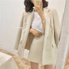 Bella Philosophy 2023 Women Blazer Skirt 2 Pieces Set OL Skirt Suit Double Breasted Oversized Blazer Jacket office suits