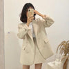 Bella Philosophy 2023 Women Blazer Skirt 2 Pieces Set OL Skirt Suit Double Breasted Oversized Blazer Jacket office suits