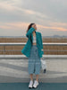 Bella Philosophy Green Loose Blazer Jacket Spring Oversized Women Jacket Full Sleeves Casual Ladies Plus Size Outwears