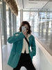 Bella Philosophy Green Loose Blazer Jacket Spring Oversized Women Jacket Full Sleeves Casual Ladies Plus Size Outwears