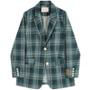 Bella Philosophy Women Spring Double Breasted Check Blazer Vintage Female Pockets Plaid Suits Jacket Casual Street Outwears
