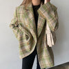 Bella Philosophy Women Spring Double Breasted Check Blazer Vintage Female Pockets Plaid Suits Jacket Casual Street Outwears