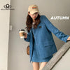Bella Women Set Corduroy Simple Loose Blazer+ Female High Waist Mini Skirts Suits Ins Chic Elegant Retro Casual Soft