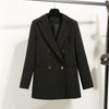Bella philosophy spring women solid turn down collar blazer office lady double breasted street jacket female simple black blazer