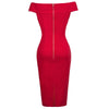 Sexy Off Shoulder Dress Womens Sexy Solid Red Casual Business Work Party Elegant Bodycon Mini Bandage Pencil Dresses