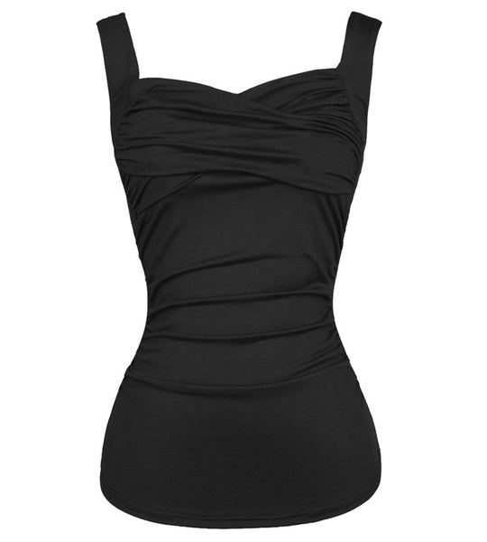 Summer Solid Black Red 2022 Women Hot Sexy Tops Vintage Sleeveless Sweetheart Casual Classic Pinup Fitness Tank Top