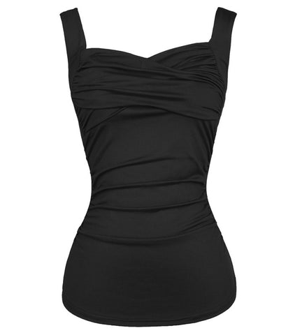 Summer Solid Black Red 2022 Women Hot Sexy Tops Vintage Sleeveless Sweetheart Casual Classic Pinup Fitness Tank Top