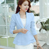 Fashion Blazer Women Suit Foldable Long Sleeves Lapel Coat Candy Color Blazer Single Button Vogue Blazers Jackets